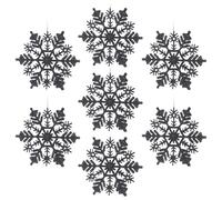AMS 30ct 4''/100mm Plastic Glittered Snowflake Ornaments Sparkling Chr