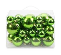 AMS 40ct Christmas Ball Plated Ornaments Tree Collection for Holiday Wedding Party Decoration40ct Brilliance, Green