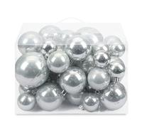 AMS 40ct Christmas Ball Plated Ornaments Tree Collection for Holiday Wedding Party Decoration40ct Pearl, White
