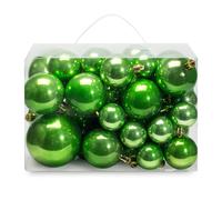AMS 40ct Christmas Ball Plated Ornaments Tree Collection for Holiday Wedding Party Decoration40ct Pearl, Green