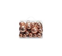 AMS 40ct Christmas Ball Plated Ornaments Tree Collection for Wedding,Thanksgiving,Party(40ct Pearl, Rose Gold)