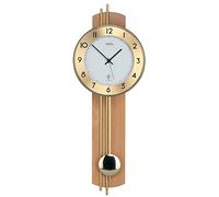 AMS AMS 5266/18 Pendulum Clock with Radio Pendulum/Wooden Back Wall Beech Veneer/Brass Rods