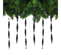 AMS Christmas Tree Ornaments 24PCS Aluminum Twisted Icicles Ornament Set for Christmas Tree New Year Party Decorations Supplies(Matte 9.8",Black)