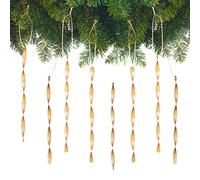 AMS Christmas Tree Ornaments 24PCS Aluminum Twisted Icicles Ornament Set for Christmas Tree New Year Party Decorations Supplies(Matte 7",Champagne)
