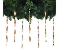 AMS Christmas Tree Ornaments 24PCS Aluminum Twisted Icicles Ornament Set for Christmas Tree New Year Party Decorations SuppliesMatte 9.8",Champagne