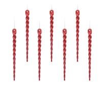 AMS Sparkling Glitter Plastic Icicle Ornaments 30 PCS Twisted Icicles Decoration Christmas Tree and Holiday Xmas Party Hanging 5.1'', Red