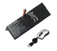 amsahr 3.7 V 24 W 6700 mAh Replacement Battery with Mini Optical Mouse for Acer AP11C8F/AP11C3F 1ICP6/67/88-2/1ICP5/67