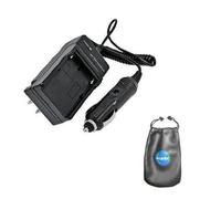 Amsahr L40 Digital Replacement Mini Battery Travel Charger for Sanyo DBL40, Xacti DMX-HD1, Xacti HD1 with Lens Accessories Pouch (Gray)