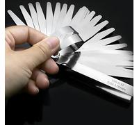AMSAMOTION Feeler Gauges 0.02-1.00mm/0.001-0.04" 32 Blades Tapered Feeler Gauge Metric Imperial, Dual Marked Metric and SAE for Measuring Gap Thickness or Width for Spark Plug, Valve, Piston, Guitar