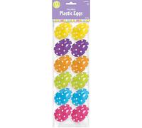 Amscam Polka Dot Plastic Eggs, 2 1/4", Multicolor