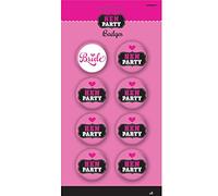 amscan 10022530 Bride and Hen Badges - 8 Pcs