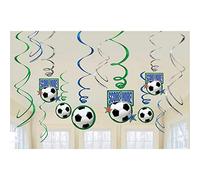 amscan 10118308 Decorations-12 674467 Soccer Ball Swirl Decorations, 12 Pcs, Blue, USA Size