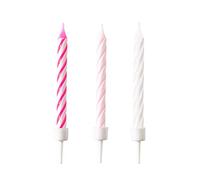 Amscan 11012292 10 Birthday Candles, 3 x Pink, 3 x Pink and 4 x White