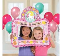 Amscan 110477-01 - Magical Unicorn Kids Birthday Party Inflatable Selfie Frame - 66cm x 68cm