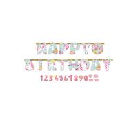 Amscan 120340 - Magical Unicorn Kids Birthday Party Add-an-Age Letter Banner Decoration - 3.2m