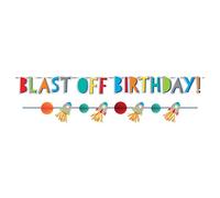 Amscan 120440 - Blast Off Space Kids Birthday Party Letter Banner & Mini Banner Kit - 2 Pack
