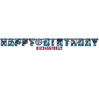 amscan 121585 Birthday Letter Banner with Justice League Theme-1 Pc
