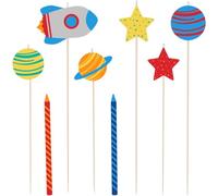 Amscan 170590 - Blast Off Birthday Space Party Cake Candles - 8 Pack