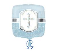 Amscan 18 Inch Boys/girls Communion Blessings Square Foil Balloon Blue (One Size)