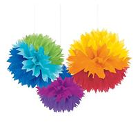 Amscan 18056-90-55 Fluffy Dec Rainbow- 3 Pack