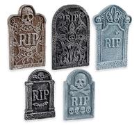 Amscan 191098 Tombstone Decoration Value Pack - 5 Pcs Graveyard Kit, Multicolor, 3X 57cm 2X 27cm