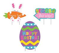 amscan 199978 Amscan - Easter Egg Hunt Plastic Lawn or Pavement Signs - 3 Pack