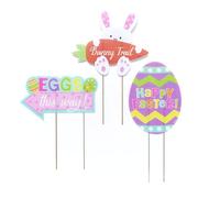 amscan 199978 Amscan - Easter Egg Hunt Plastic Lawn or Pavement Signs - 3 Pack