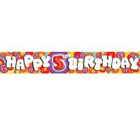 amscan 2.7 m Holog Happy 5th Birthday Banner Party Accessory
