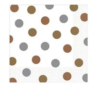 Amscan 2 Ply Polka Dot Napkins (Pack of 16) in Medium Beige Amscan Medium Beige