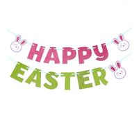 amscan 210291 Amscan - Happy Easter Glitter Letter Ribbon Banner Party Hanging Decoration - 3.65m