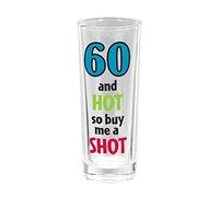 amscan 210296 60th Birthday Shot Glasses Party Favor 80ml - 1 Pc, Multi Color, 3 OZ