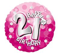 Amscan 2365601 18C Holo Evt:Birthday Pink 21