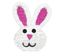 Amscan 241678 Tinsel Bunny 3D Decorations-12cm x 15cm-1 Pc, 12cm x 15cm