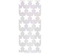 Amscan 25 Count 9-1/2' by 4 by 2-1/4' Cello Festive Stars Party Bags, Small, Clear/White