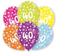 Amscan 27.5 cm All Round Printed Age 40/6 Latex Balloons