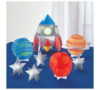 Amscan 282278 - Blast Off Space Kids Birthday Party Pop-up Table Decorating Kit - 8 Pieces