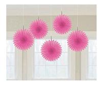 Amscan 29055-103-55 Dec Fan Mini Bright Pink- 5 Pack