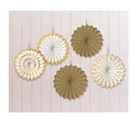 Amscan 29055-19-55 Dec Mini Fan Gold- 5 Pack