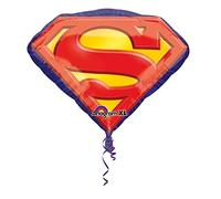 Amscan 2969201 - Superman Emblem Foil SuperShape Balloon - 26", Retro-tri Color