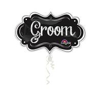Amscan 3123901 11 x 34-Inch Groom Chalkboard Marquee Super Shape Foil Balloons