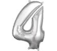 Amscan 3195801 Mid Size Number 4 Silver