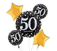 amscan 3214501 - Bqt: Gold Gold Celebration 50Th Balloon Bouquet