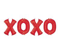 Amscan 3227401 X-O-X-O Valentine Day Bunch Foil Balloons