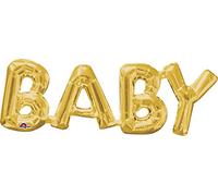 Amscan 3376301 Phrase: 'Baby' Gold