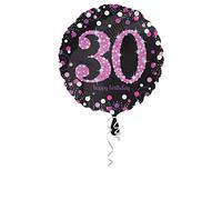 Amscan 3378501 - Pink Sparkling Celebration 30th Birthday Round Foil Balloon - 18 Inch