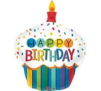 Amscan 3444201 S/Shape: Rainbow Birthday Cupcake