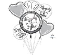 amscan 3445701 - Bqt: Wedding Happily Ever After 5 Piece Foil Balloon Bouquet P75
