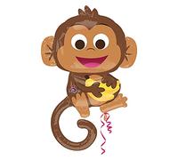 Amscan 3457301 - Happy Monkey Foil SuperShape Balloon - 36",Brown