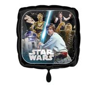 Amscan 3552101 Standard Foil Balloon Square Star Wars Approx. 43 cm Luke Birthday Helium Balloon