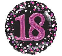 Amscan 3597401 - Pink Sparkling Celebration 18th Birthday Round Foil Balloon - 18 Inch